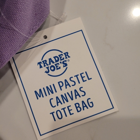 Trader Joe's 4 Pastel Canvas Tote Bags - Picture 2 of 2